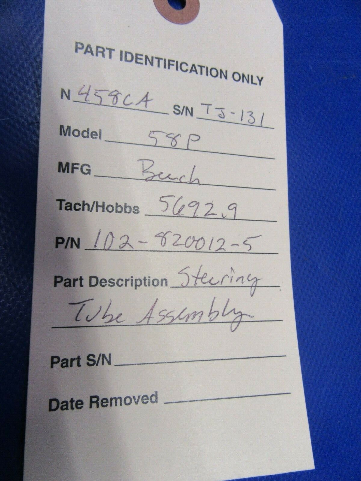 Beech Baron 58P Nose Gear Steering Tube Assembly P/N 102-820012-5 (0320-231)