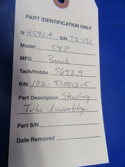 Beech Baron 58P Nose Gear Steering Tube Assembly P/N 102-820012-5 (0320-231)