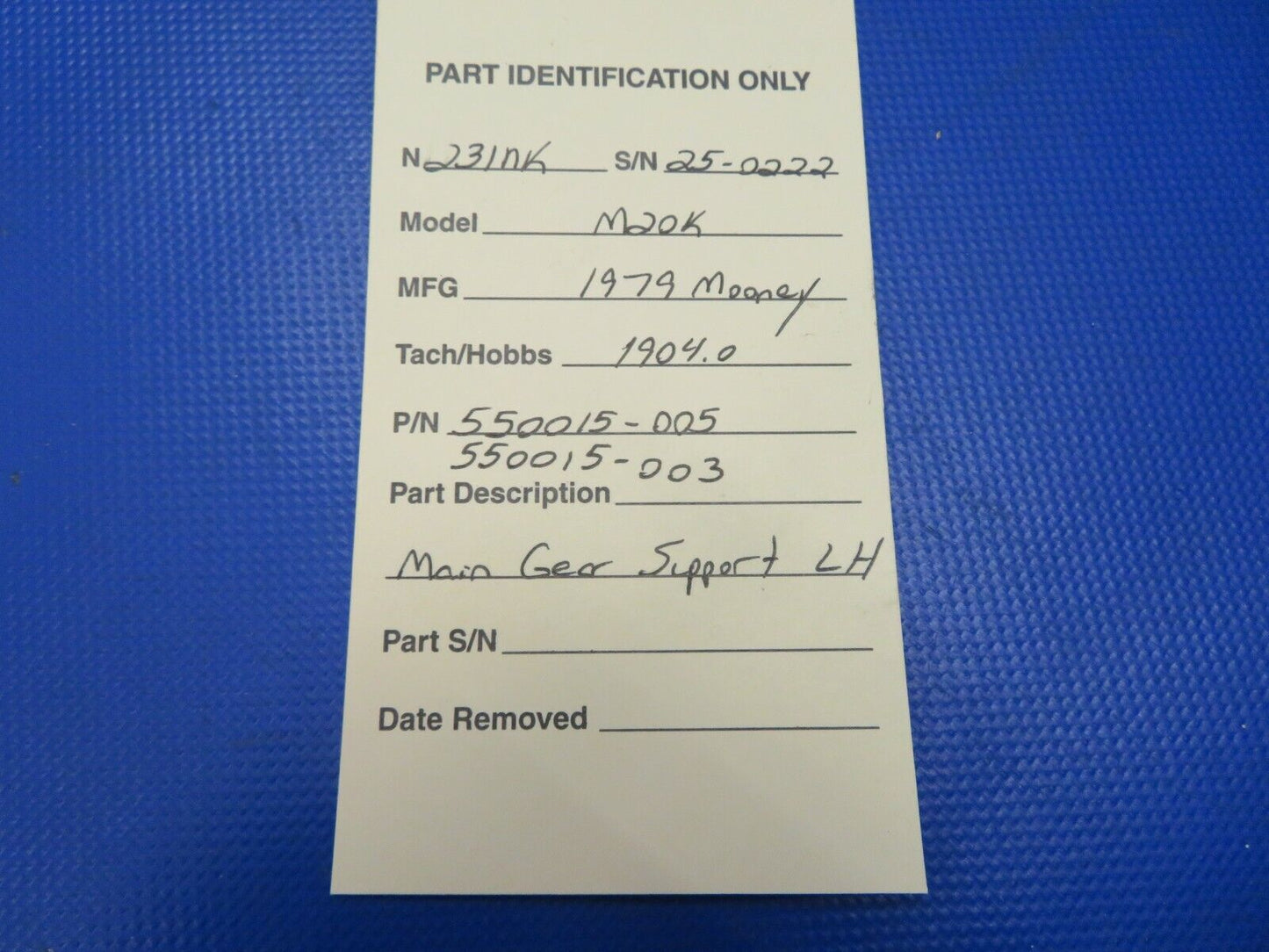 Mooney M20 / M20K Main Gear Support LH P/N 550015-005, 550015-003 (0821-707)