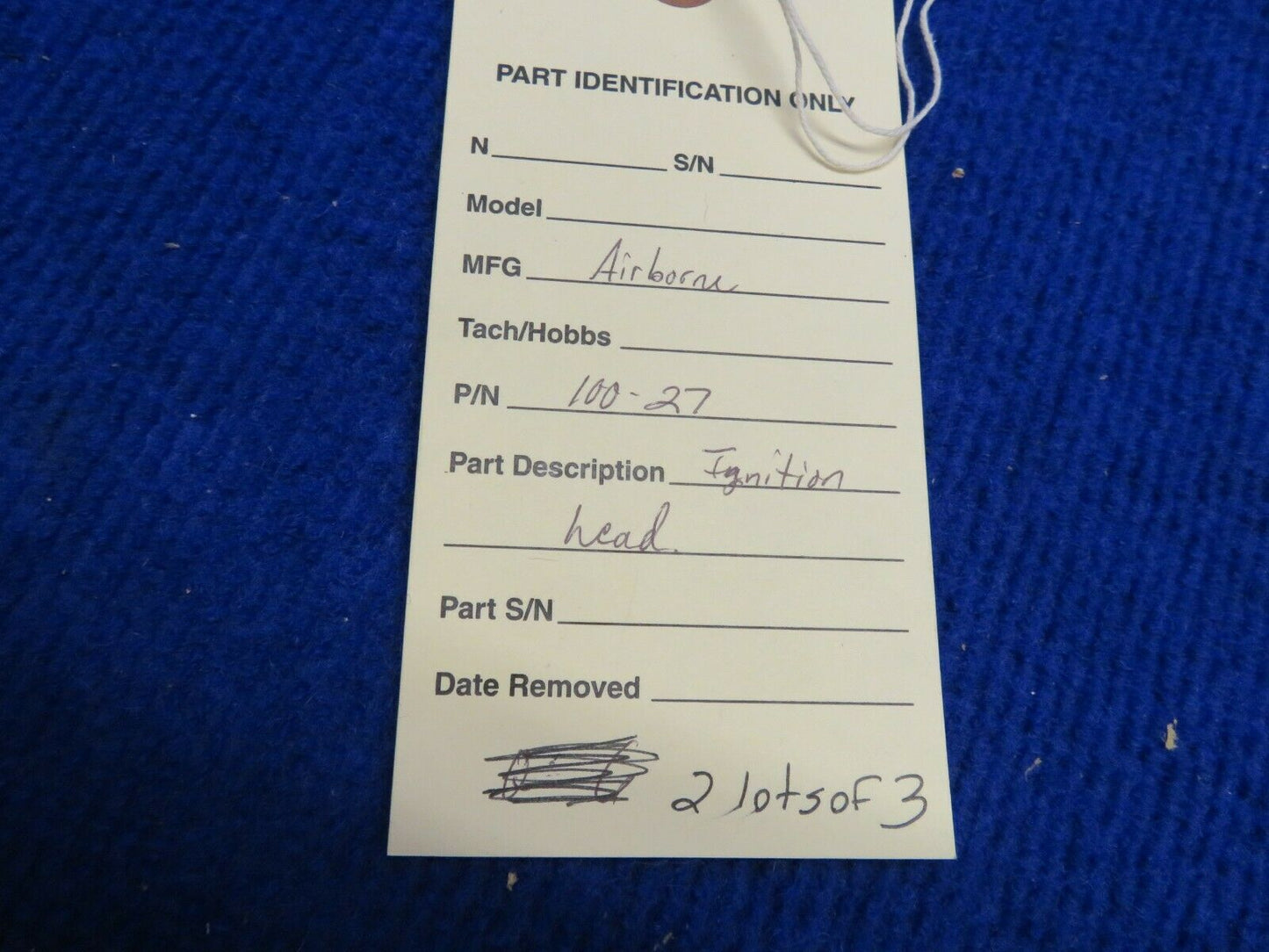 Airborne Ignition Lead LOT OF 3 P/N 100-27 NOS (0122-541)