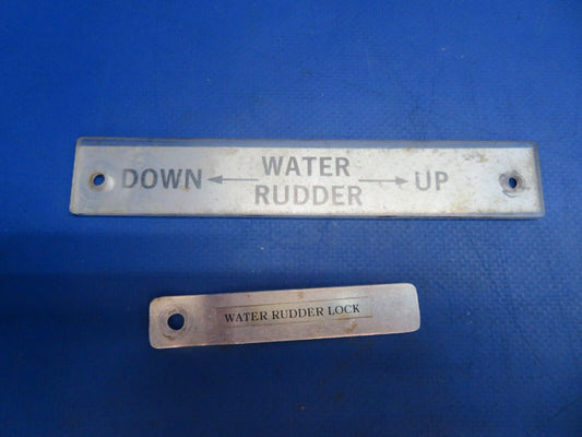 Lake LA-4-200 Water Rudder Placard LOT OF 2 (1222-980)