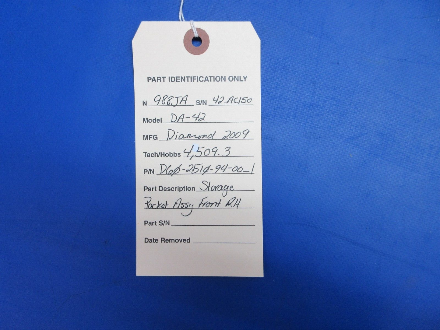 Diamond DA-42 Storage Pocket Assy Front RH P/N D60-2510-94-00_1 (0623-124)