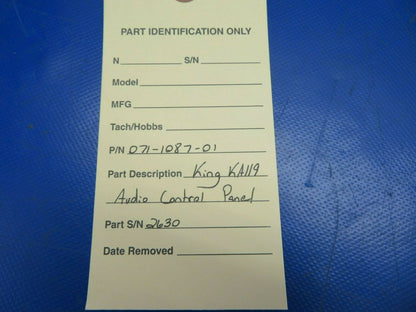 King KA119 Audio Control Panel P/N 071-1087-01 (0720-645)