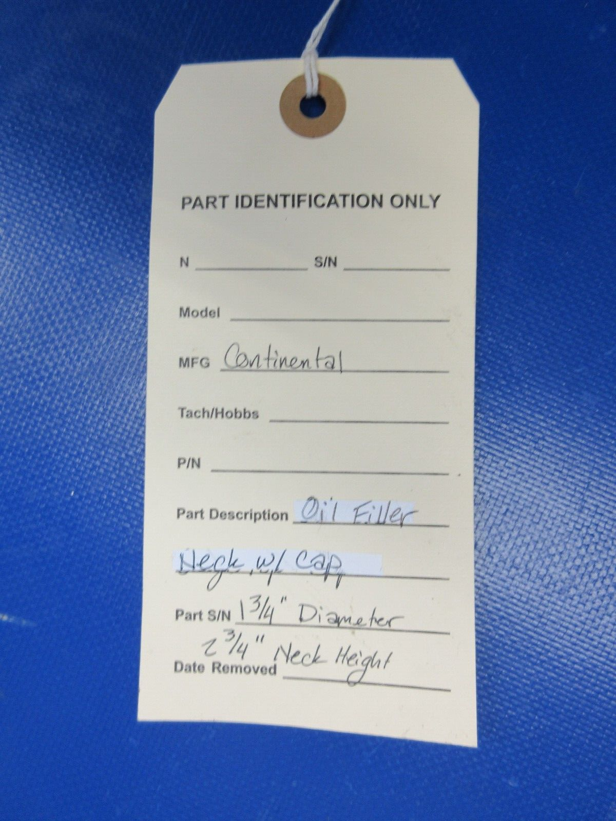 Continental Oil Filter Neck w/ Cap P/N 538801 (1223-717)