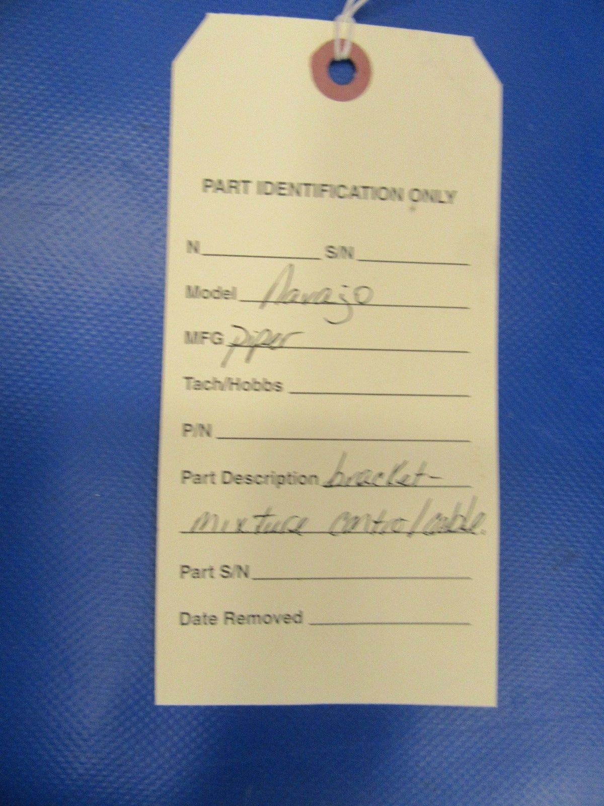 Piper Navajo Lycoming TIO-540-J2BD Bracket Mixture Control Cable (0518-45)