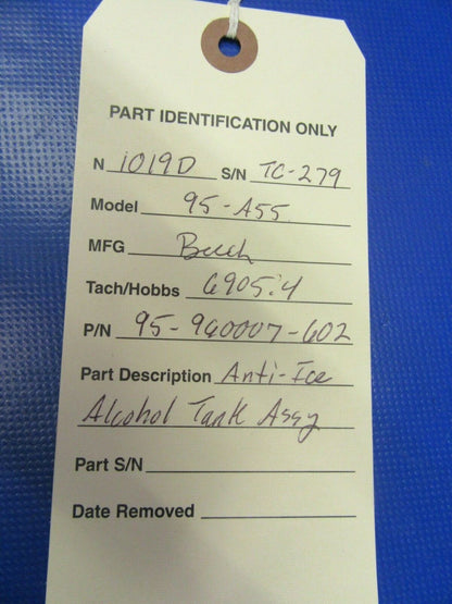 Beech Baron 55 Series Alcohol Anti-Ice Tank Assembly 95-960007-602 (0420-232)