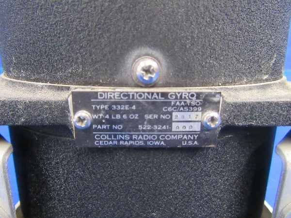Collins Directional Gyro P/N 332E-4, 522-3241-000 (1117-91)