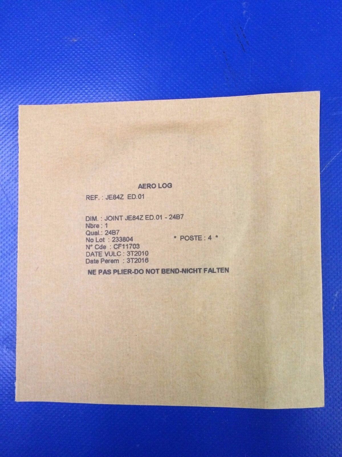 Dassault Falcon Seal / Gasket P/N JE84Z  (1216-64)