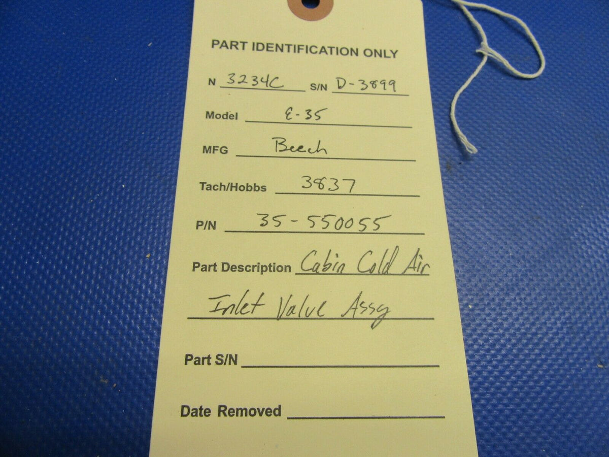 Beech E-35 Bonanza Valve Cabin Cold Air Inlet P/N 35-550055 (0821-583)