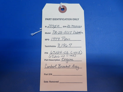 Piper PA-28-201T Dakota Engine Control Bracket Assy P/N 67224-03 (1222-651)