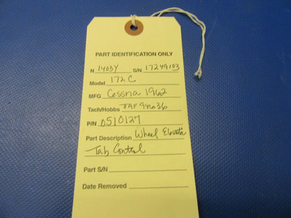 Cessna 172C Wheel Elevator Tab Control  w/ Cover & Bracket 0510127 (0821-590)