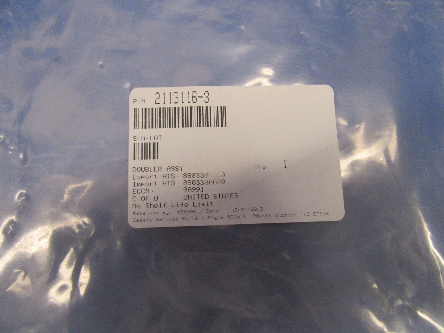 Cessna P210 Doubler LWR FWD Fuselage P/N 2113116-3 NOS (0119-213)
