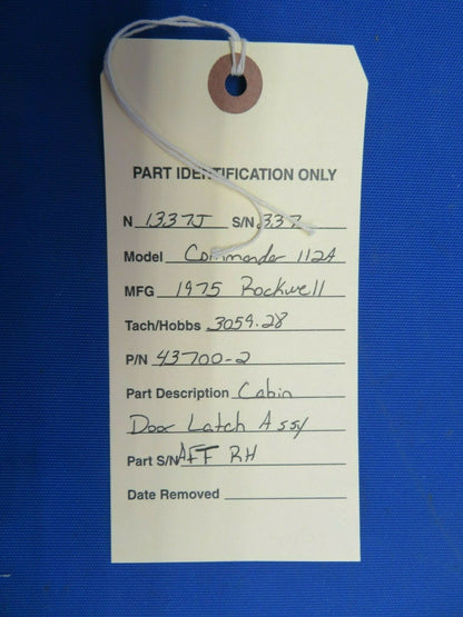 Rockwell Commander Latch & Pushrod AFT RH Cabin Door 43700-2, 43717-3 (1020-499)