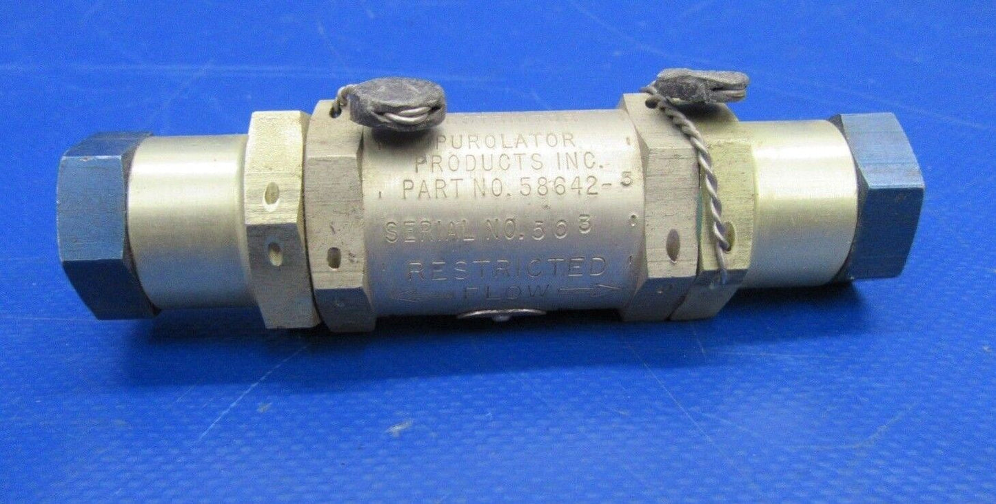 Purolator Hydraulic Valve Restrictor P/N 58642-5  (1218-99)