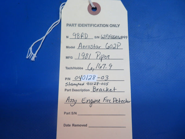 Piper Aerostar 602P Bracket Assy Engine Fire Detector P/N 040128-03 (0123-525)