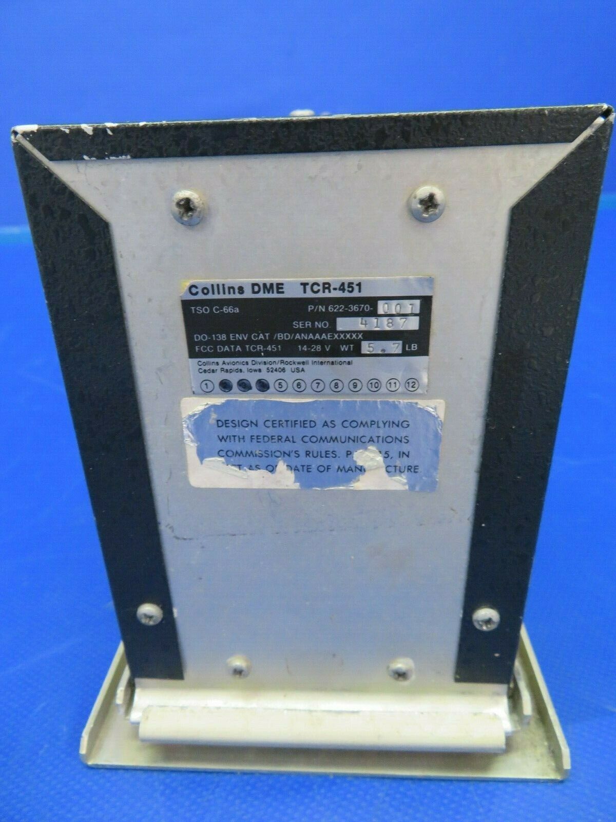 Collins DME TCR-451 14V / 28V 622-3670-001 (0320-401)