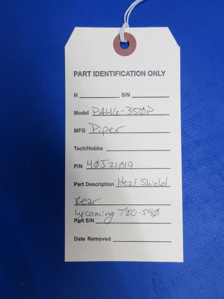 Piper PA46-350P Heat Shield Rear P/N 40J21019 (1123-633)