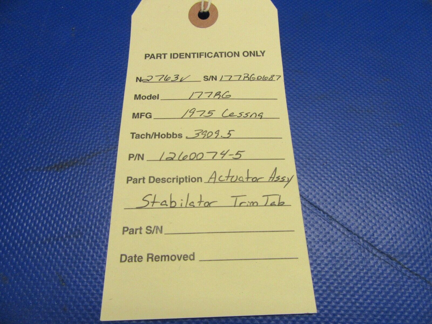 Cessna Cardinal 177RG Actuator Stabilator Trim Tab P/N 1260074-5 (0621-393)