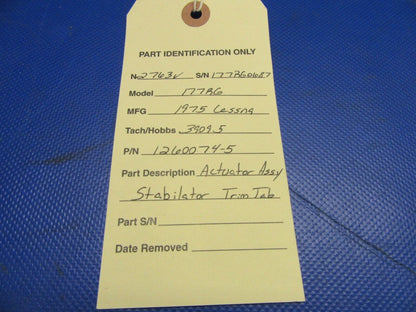 Cessna Cardinal 177RG Actuator Stabilator Trim Tab P/N 1260074-5 (0621-393)
