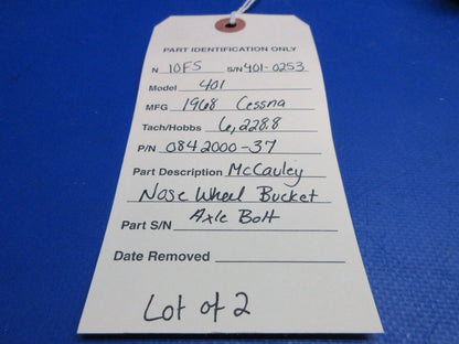 McCauley Nose Wheel Bucket Axle Bolt P/N 0842000-37 LOT OF 2 (0523-476)