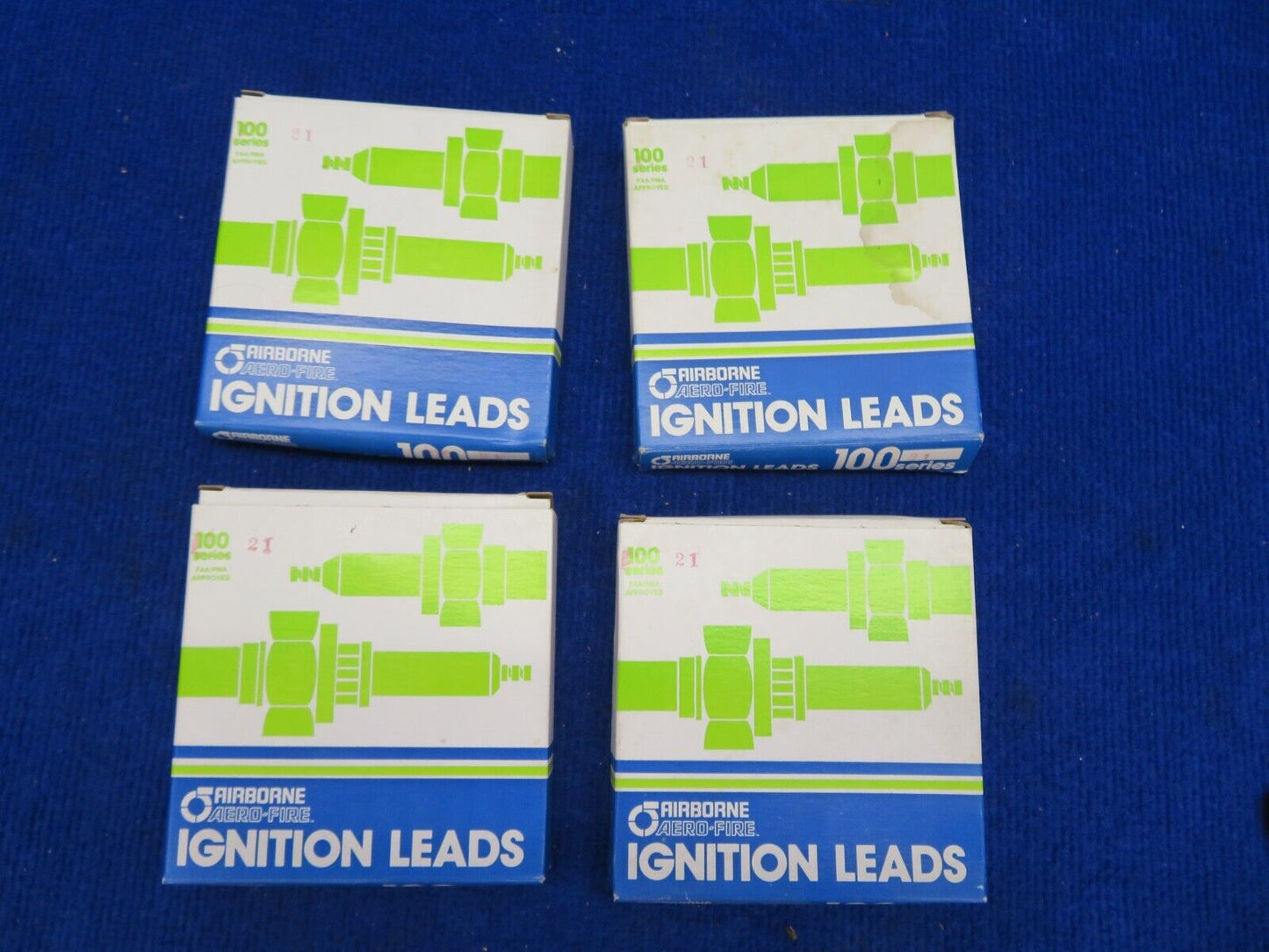 Parker Airborne Ignition Leads 100 Series 21" LOT OF 4 NOS (0222-277)