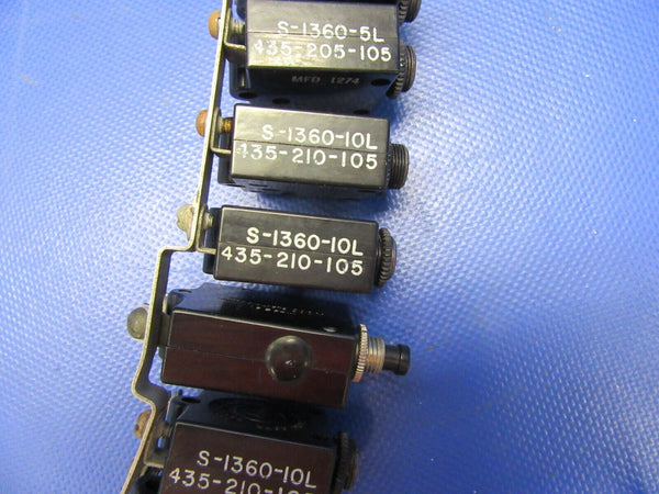 Cessna 177RG Circuit Breaker 5, 10, 15 Amp P/N S-1360-15L, S-13605L (0621-474)