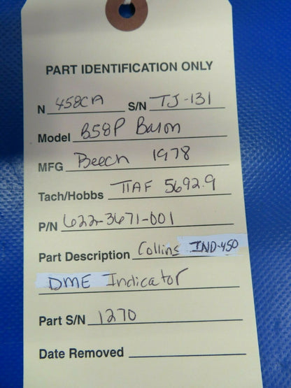 Collins IND-450 DME Indicator 14V / 28V 6222-3671-001 (0320-436)