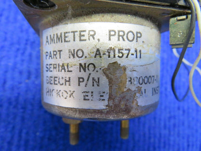 Beech 58 Baron Hickok Prop Ammeter w/ Light Bar 28V P/N A-1157-11 (0222-272)