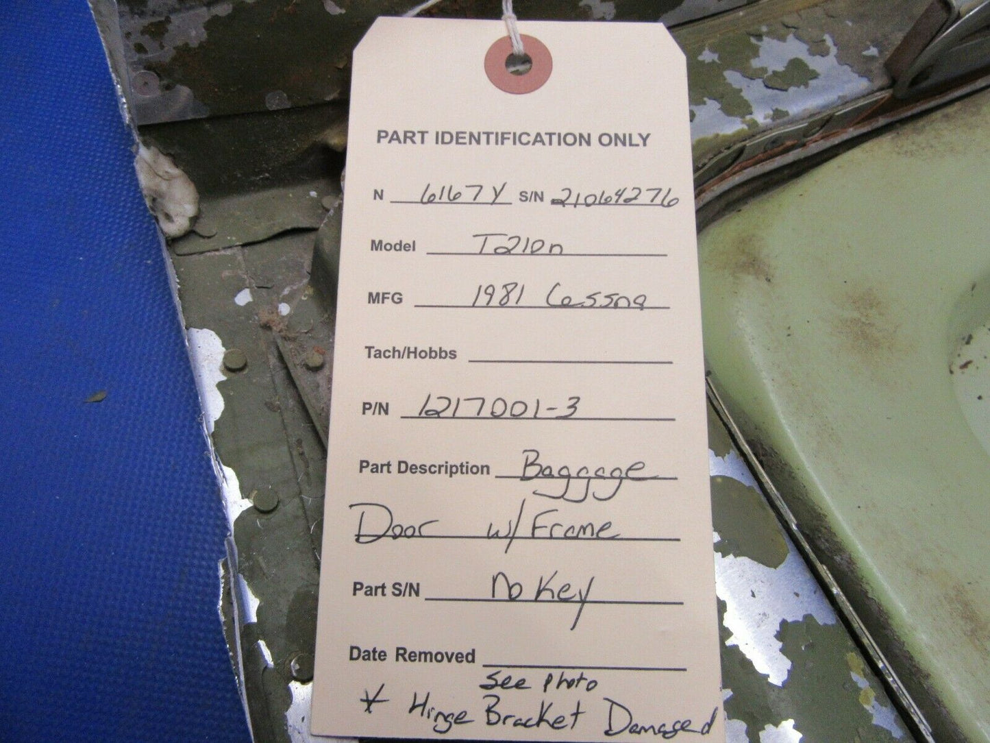 Cessna 210 / T210N Baggage Door w Frame NO KEY P/N 1217001-3 (0821-627)