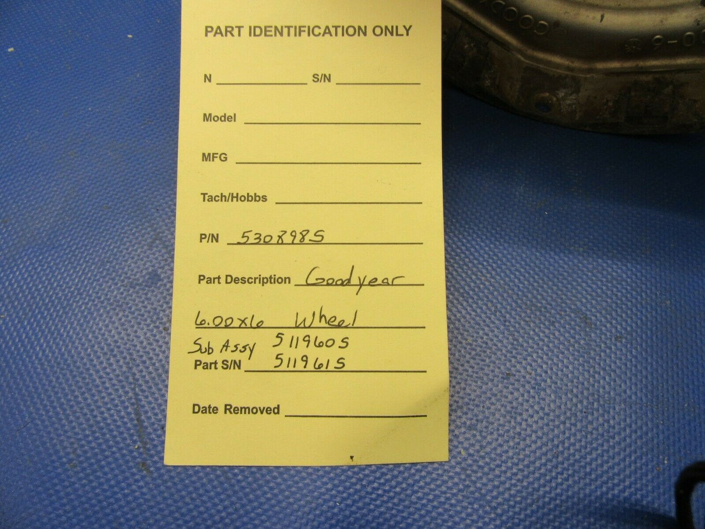 Goodyear 6.00 X 6 Wheel P/N 530898S (1021-528)