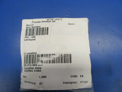Piper Bearing Wheel Cone P/N 753-448 NOS (0419-463)