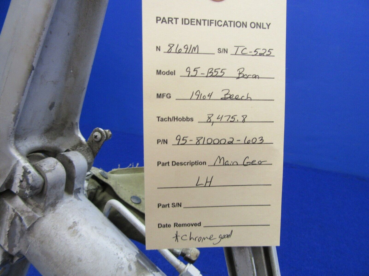 Beech Baron 95-B55 Main Gear LH P/N 95-810002-603 (1121-439)
