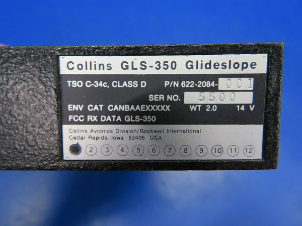 Collins GLS-350 Glideslope Receiver 14 Volts 622-2084-001 (0320-438)