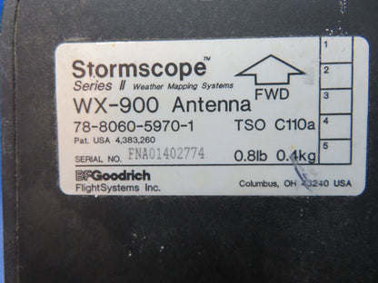 B.F Goodrich Stormscope WX-900 Series II Antenna P/N 78-8060-5970-1 (0124-106)