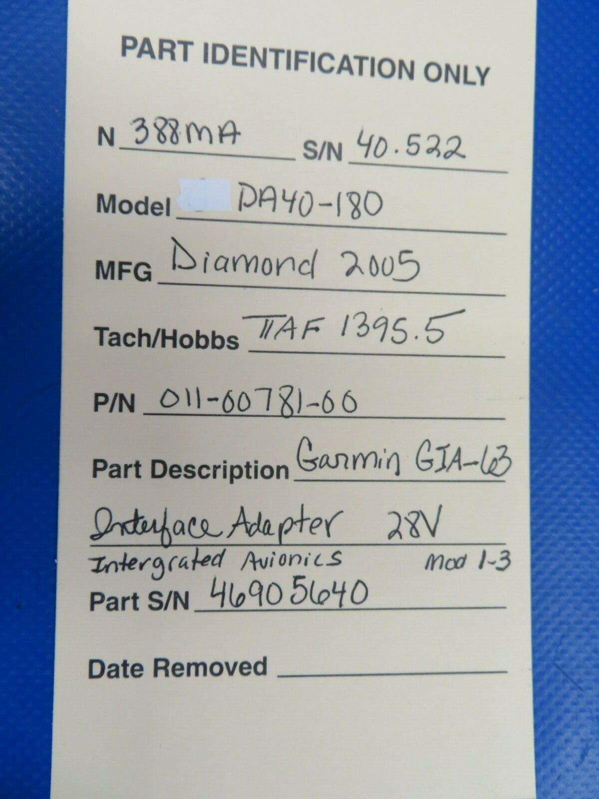 Garmin GIA 63 Interface Adapter / Integrated Avionics 28V 011-00781-00 (0220-04)
