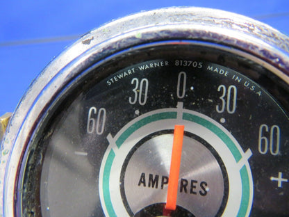 Vintage Stewart Warner Ammeter 0-60 AMP P/N 813705 (0321-146)