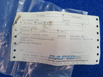 Beechcraft Angle Nac Inst. - Rear P/N 50-980002-581 NOS (0622-689)