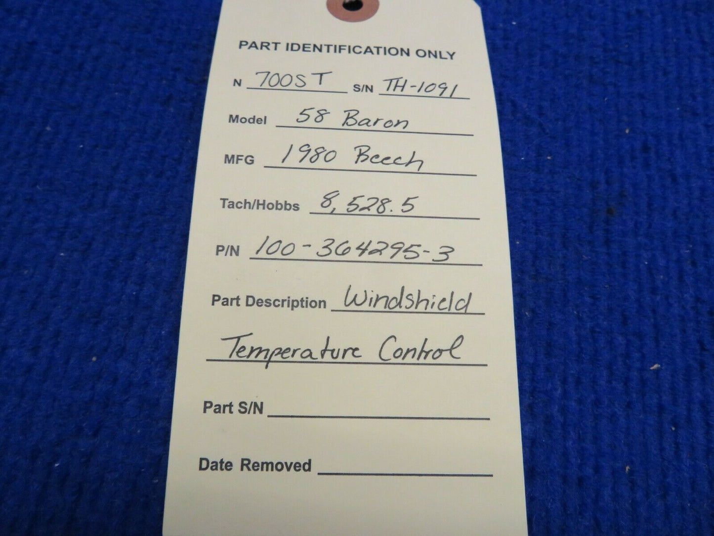 Beech 58 Baron Windshield Temperature Control P/N 100-364295-3 (0322-505)