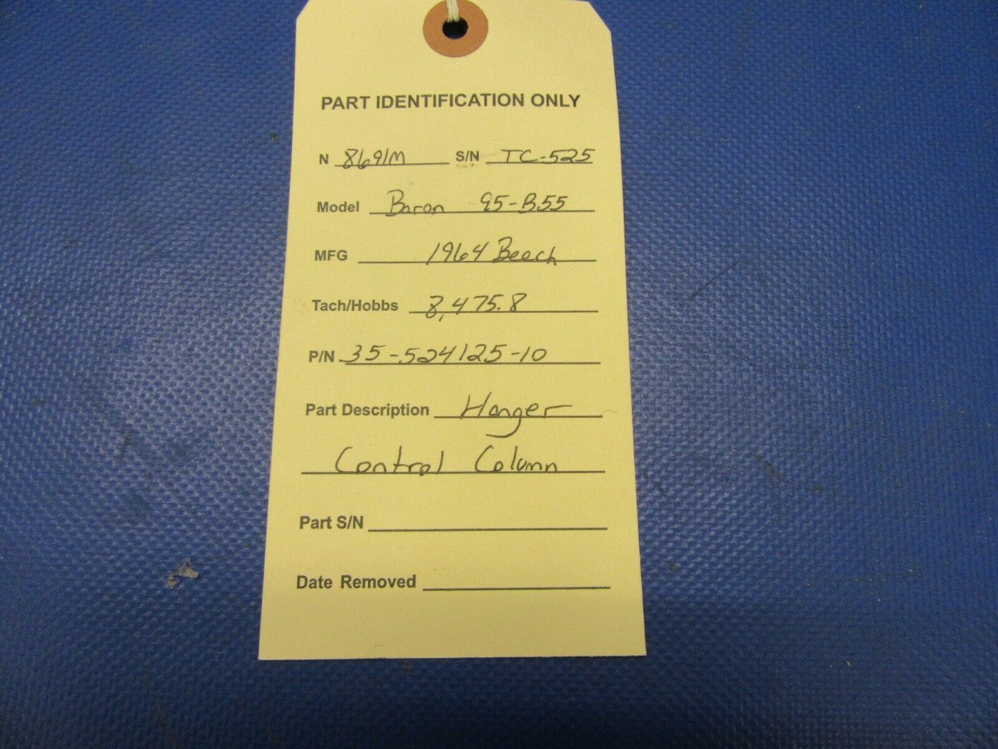 Beech Baron 95-B55 Hanger Control Column P/N 35-524125-10 (1121-306)