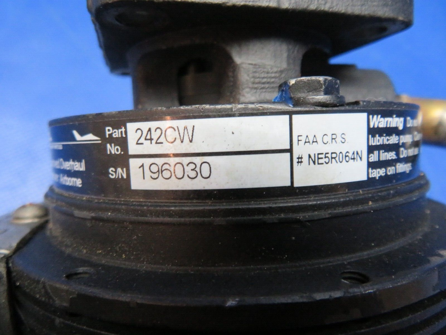 Cessna 310 Rapco Dry Air Pump Assy P/N 242CW CORE PROP STRIKE (0324-162)