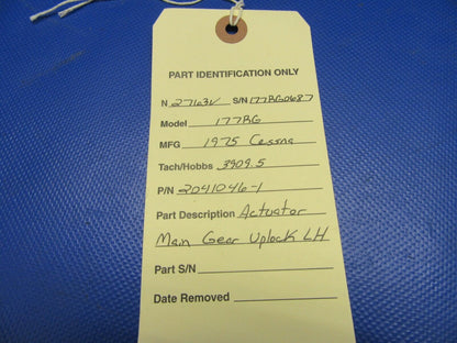 Cessna 177RG Actuator Main Gear Up Lock LH 2041046-1 (0621-374)