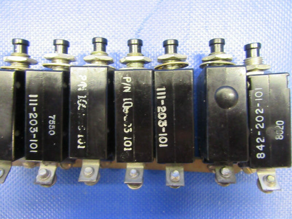 Beech Baron 95-B55 Circuit Breakers 842-202-101, 111-203-101 (1121-355)