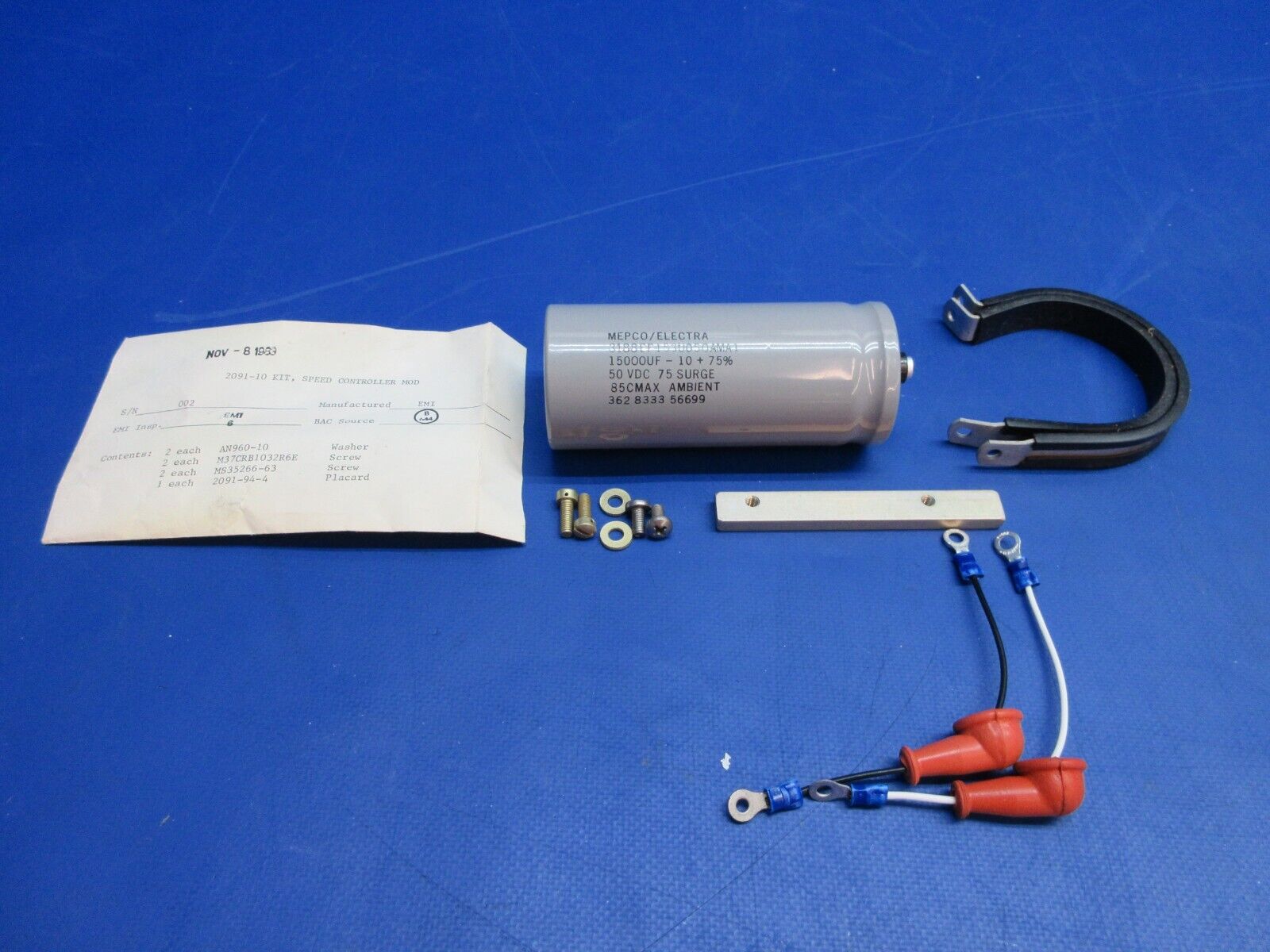 Beech Speed Control Mod Kit-Blower Improvement P/N EM2091-10 NOS (0523-490)