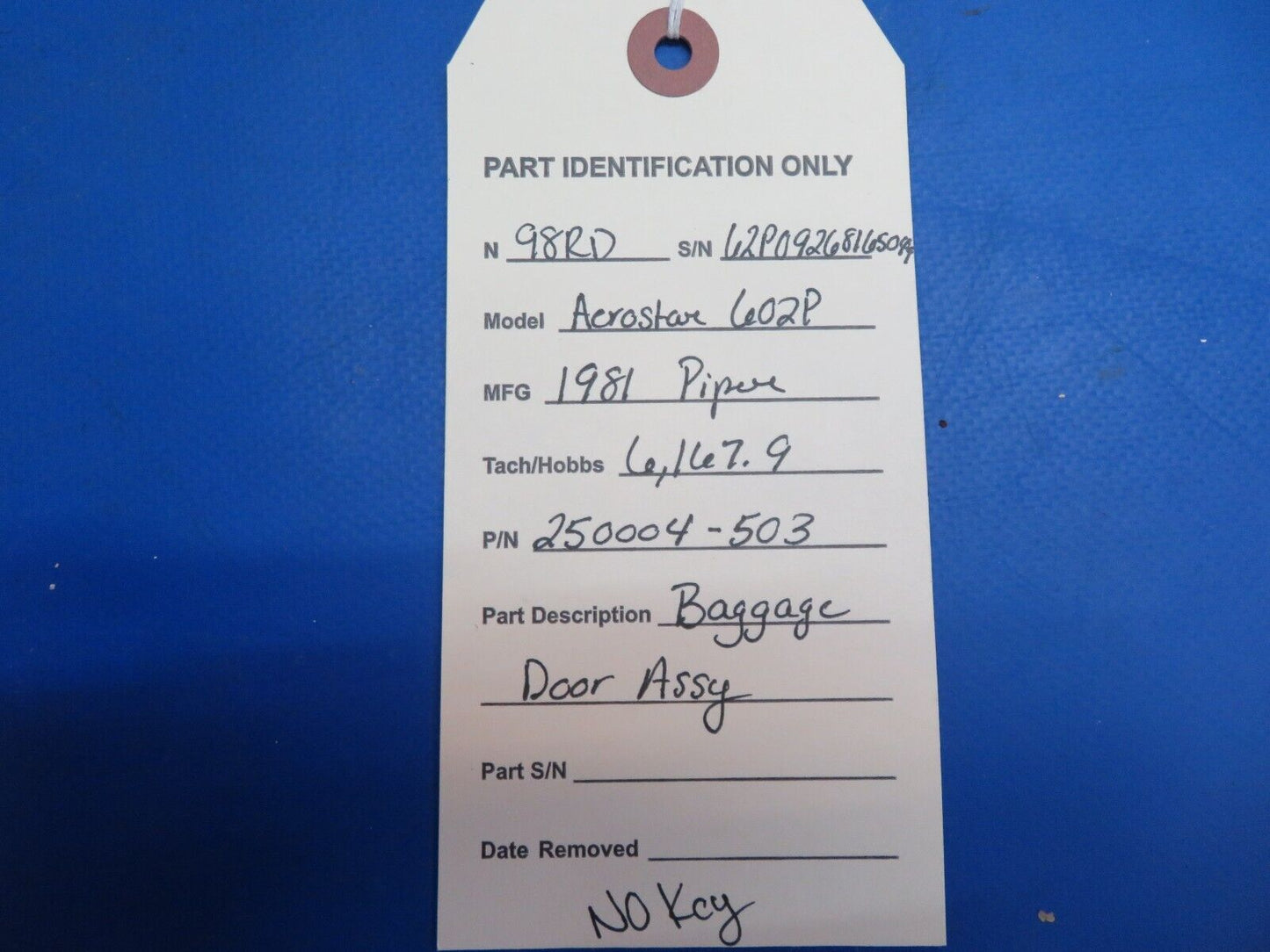 Piper Aerostar 602P Baggage Door Assembly P/N 250004-503 (0123-685)