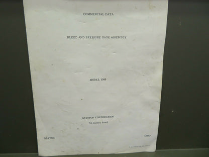 Gayston Bleed & Pressure Gauge Model 1366 MFG June 1965 (0720-892)