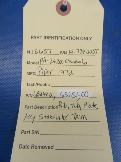Piper PA-32-300 Cherokee Six Rib Stabilator Trim 65244-00 65244-000 (0819-137)