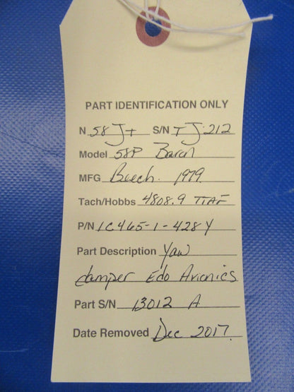 Beech Baron Edo Avionics Yaw Damper P/N 1C465-1-428Y CORE  (0218-187)