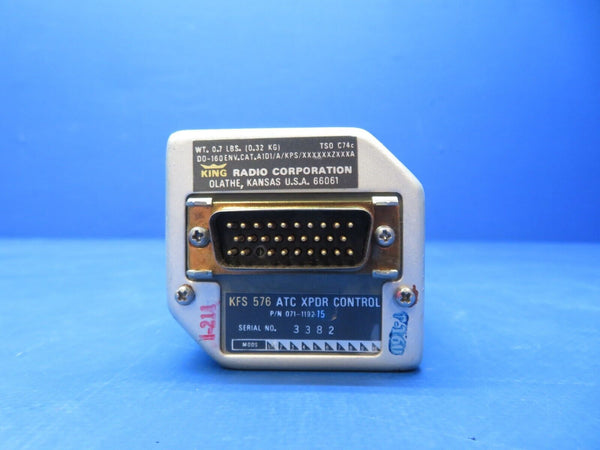 King KFS-576 ATC Transponder Control P/N 071-1192-15 (1023-537)