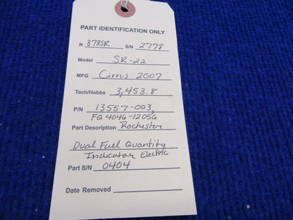 Cirrus SR-22 Rochester Dual Fuel Quantity Indicator Electric 13557-003 (0122-395