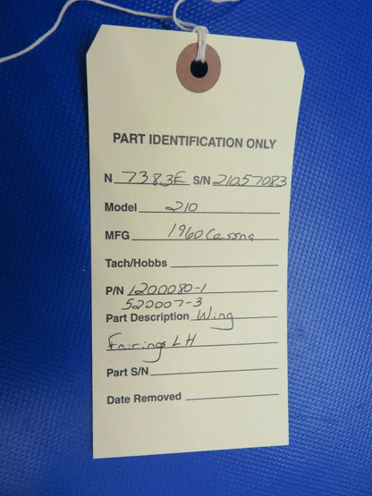 1960 Cessna 210 Wing Fairing LH P/N 1200080-1, 0520007-3 (0321-123)